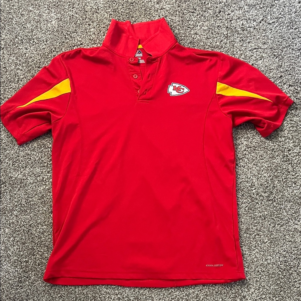 Kansas City Chiefs Majestic Red and Yellow Polo Shirt